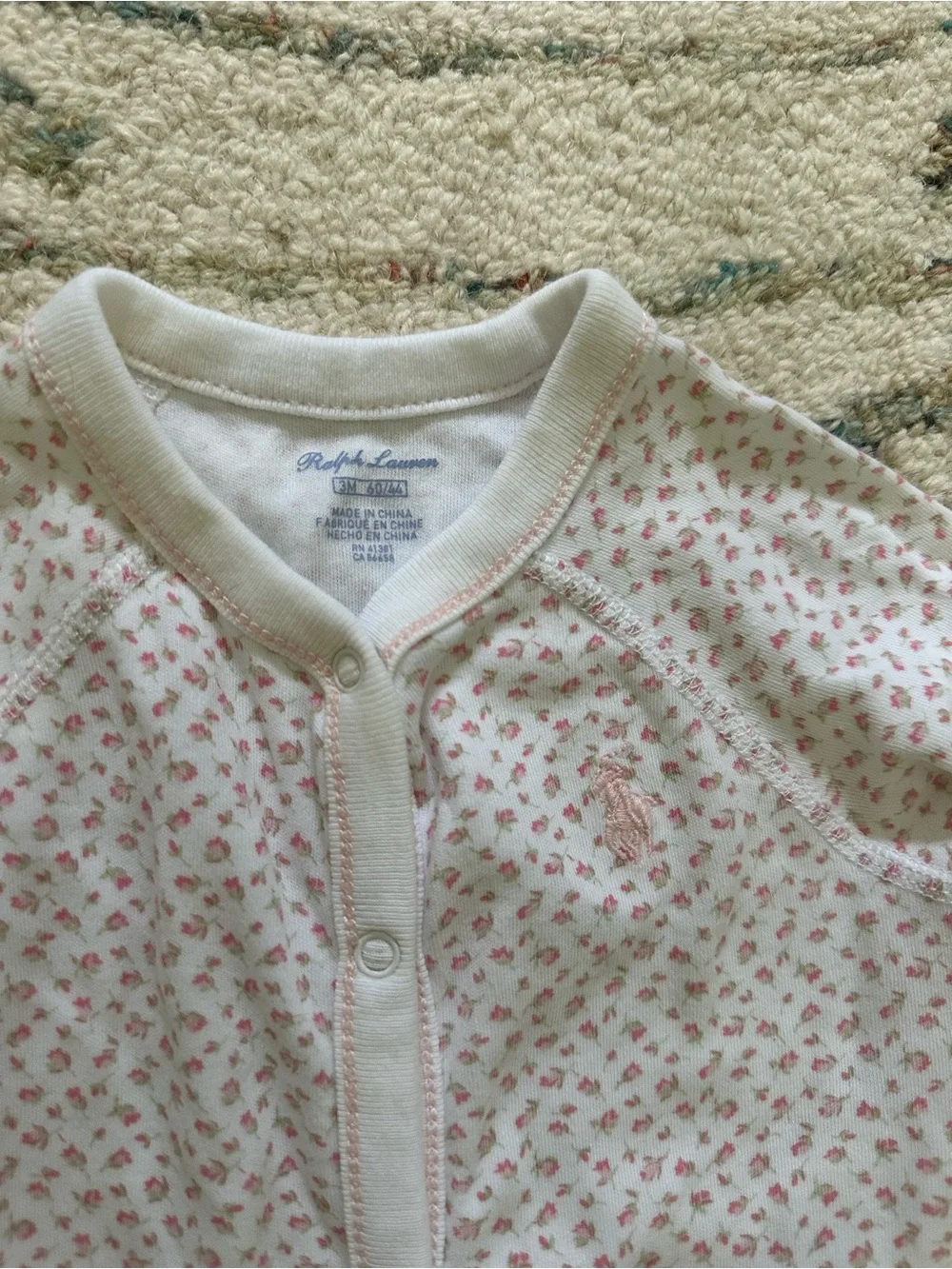 Ralph Lauren Floral Cotton Footed Coverall